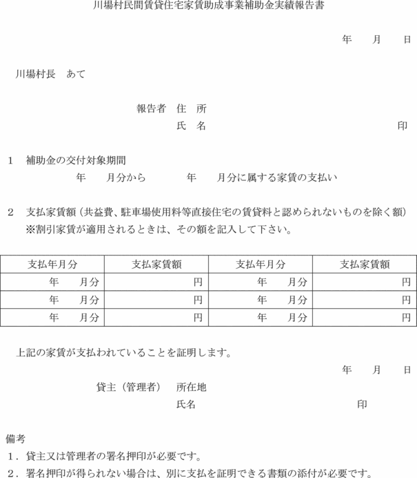 民間 賃貸 住宅 家賃 助成